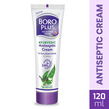 Boroplus Antiseptic Cream  Moisturises Dry Skin Tulsi And Aloe Vera 120Ml (pack of 2 )