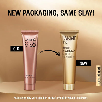 Lakme Powerplay Mousse Foundation Mini, Matte Finish Rose Ivory,6g
