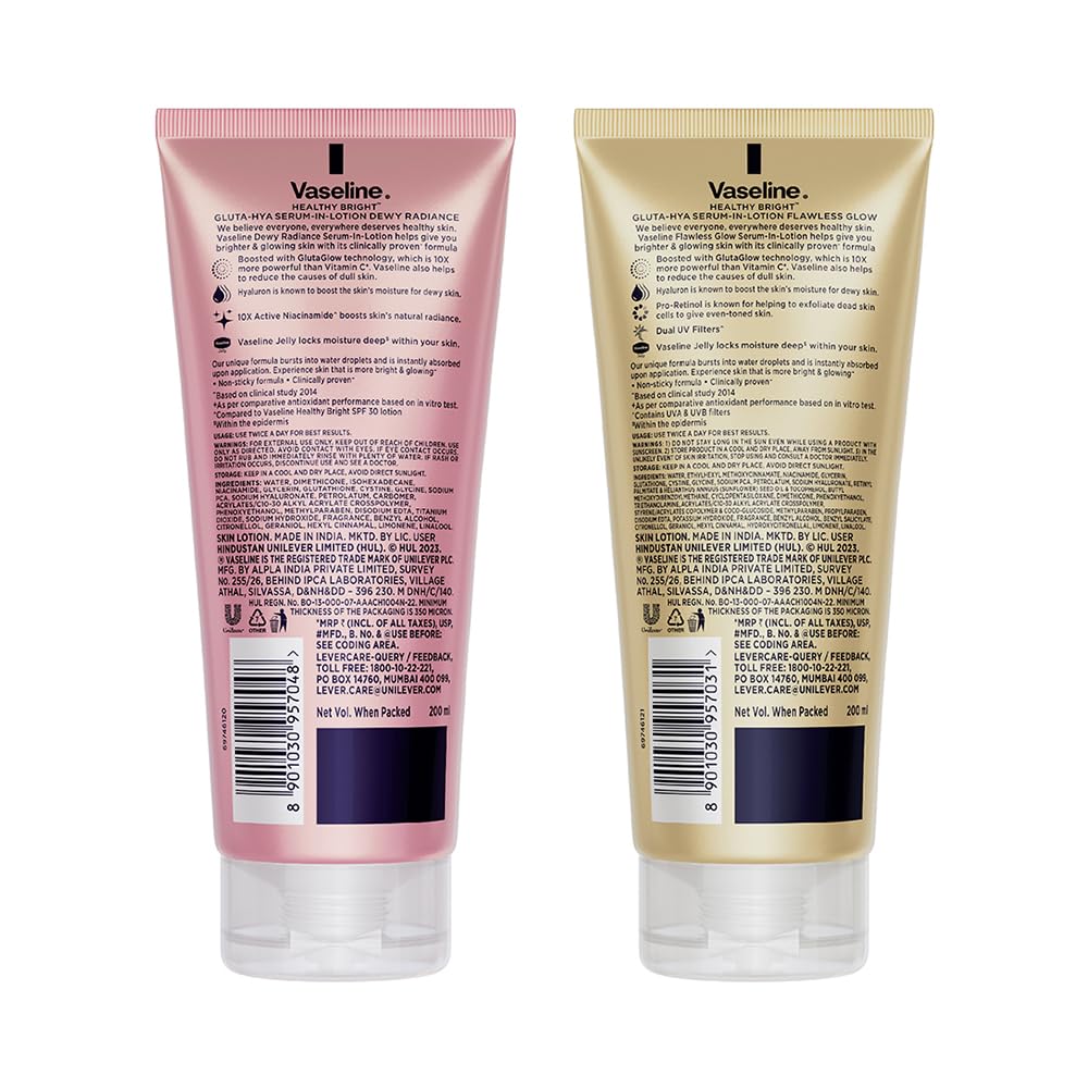 Vaseline Gluta-Hya Flawless Glow and Gluta-Hya Dewy Radiance 200Ml