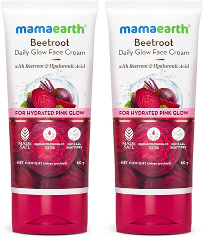 Mamaearth Beetroot Daily Glow Face Cream With Beetroot & Hyaluronic Acid - 80g (pack of 2 )