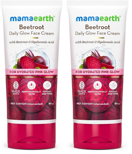 Mamaearth Beetroot Daily Glow Face Cream With Beetroot & Hyaluronic Acid - 80g (pack of 2 )