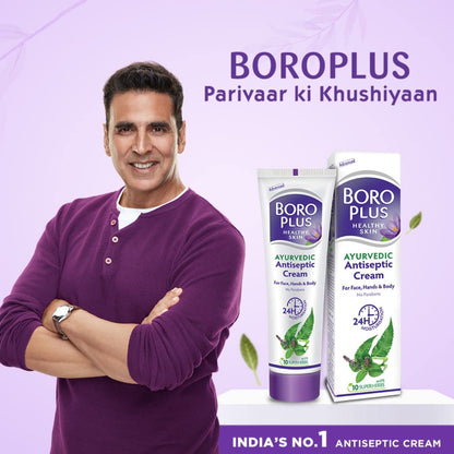 Boroplus Antiseptic Cream  Moisturises Dry Skin Tulsi And Aloe Vera 120Ml (pack of 2 )