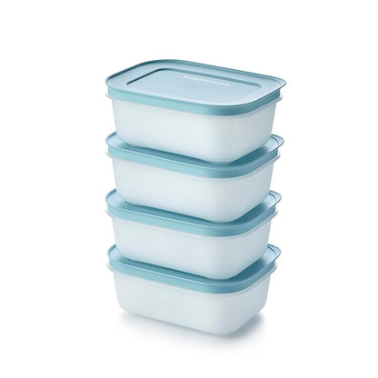 Tupperware Plastic Essentials Freezer Mates Shallow 4 Piece Container Set - 450Ml  COLOR MAY VARY
