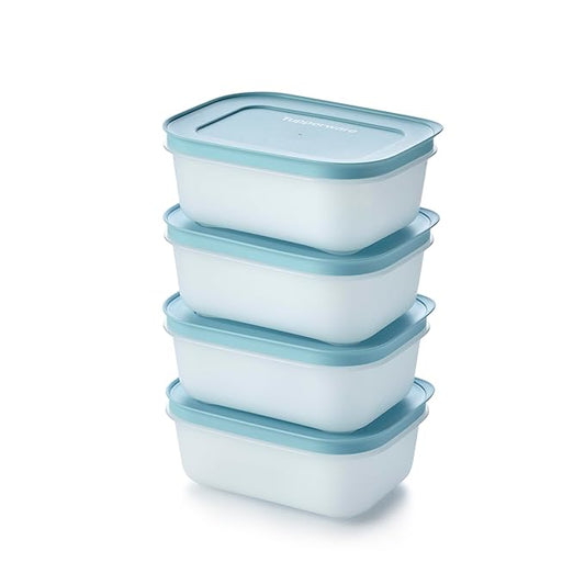 Tupperware Plastic Essentials Freezer Mates Shallow 4 Piece Container Set - 450Ml  COLOR MAY VARY