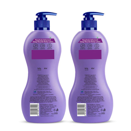 Parachute Advansed Deep Nourish Body Lotion for Women & Men, Dry Skin, 400ml (Pack of 2)