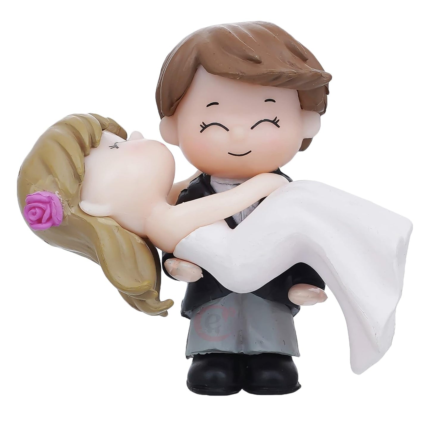 Handcrafted Bride Kissing Groom Romantic Couple Statue Decorative Showpiece