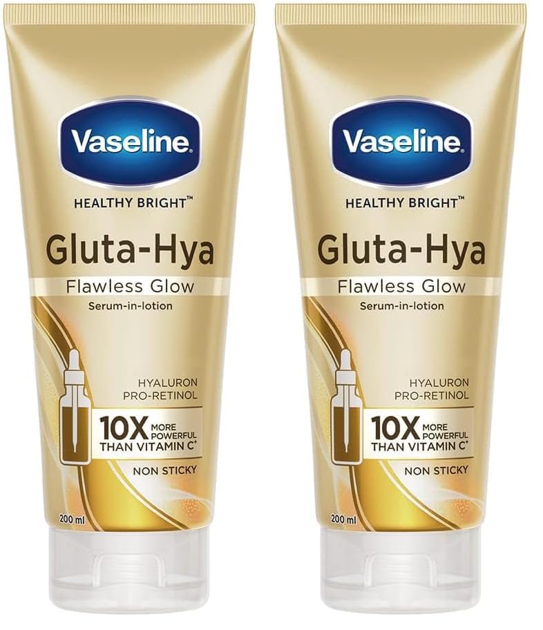 Vaseline Gluta-Hya Flawless Glow Lotion 200ml (Pack of 2)