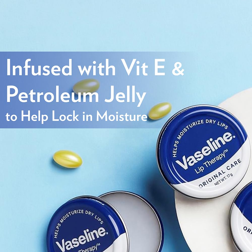 Vaseline Lip Tins Original Care Moisturize Dry Lips  17g