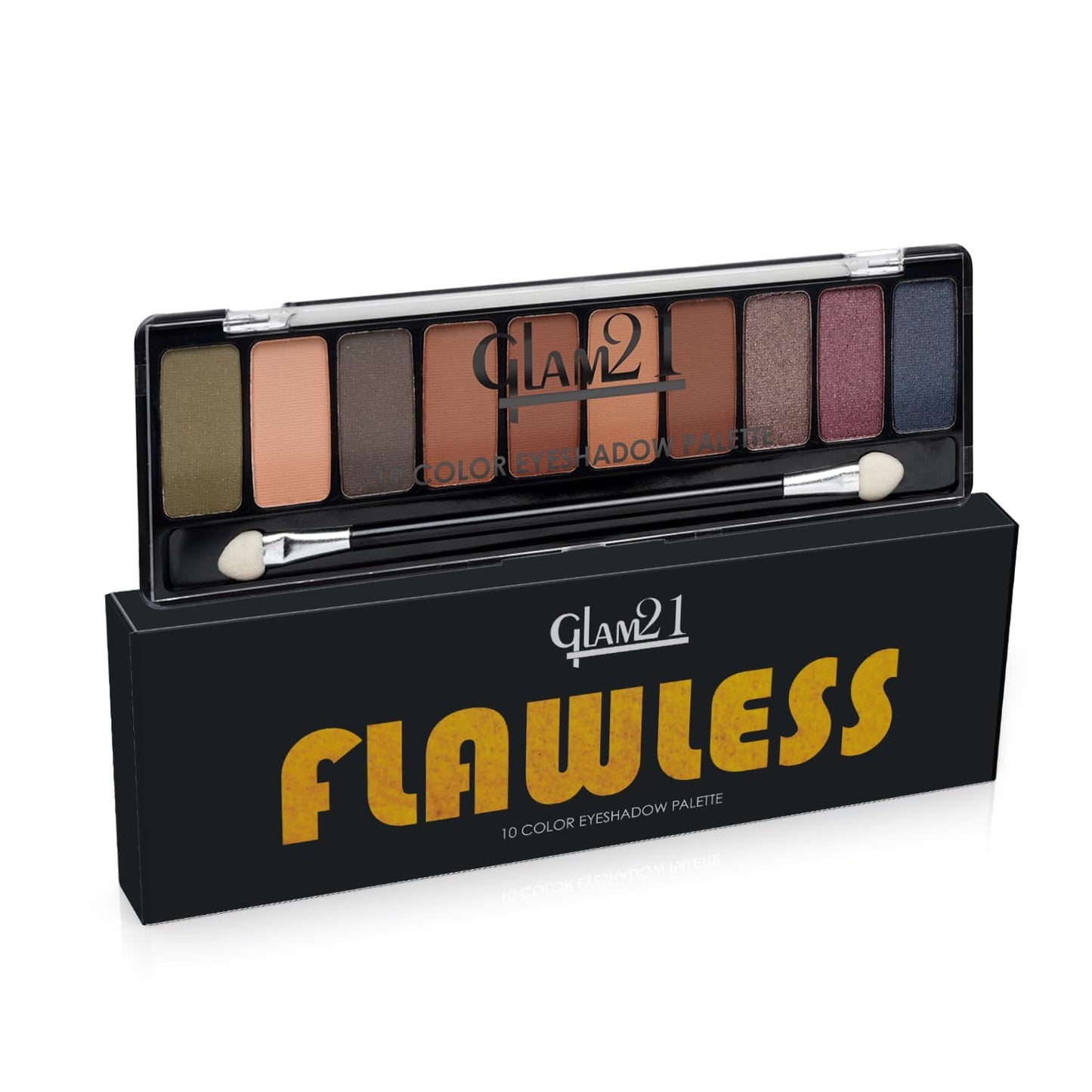 Glam21 Flawless 10 Color Eyeshadow Palette Long-Lasting Smudge Free