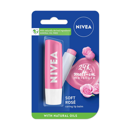 NIVEA Soft Rose Shine 4.8g Lip Balm Glossy Finish