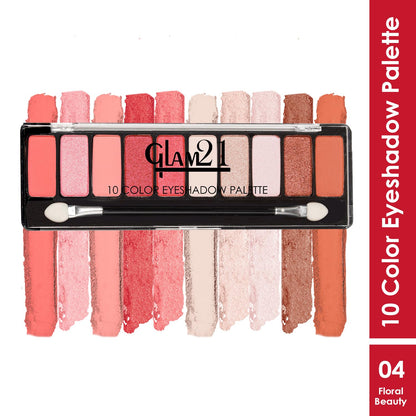 Glam21 Floral beauty 10 Color Eyeshadow Palette Long-Lasting