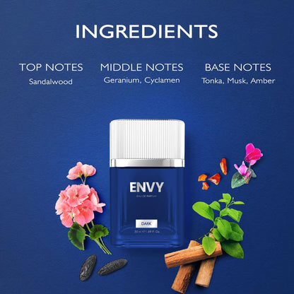 ENVY Dark Perfume For Men - 50ML Each, Pack of 2 Premium & Long Lasting Perfume