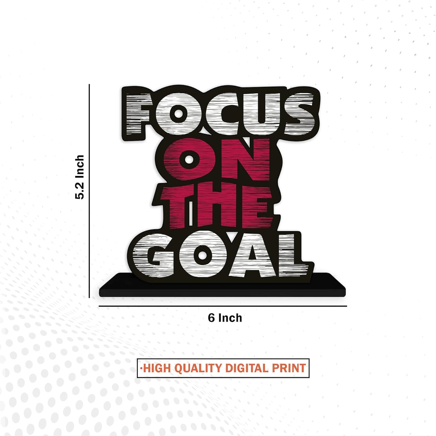 Wooden Idols and Figurine Focus On The Goal Quote Table Decor for Office Desk Showpiece