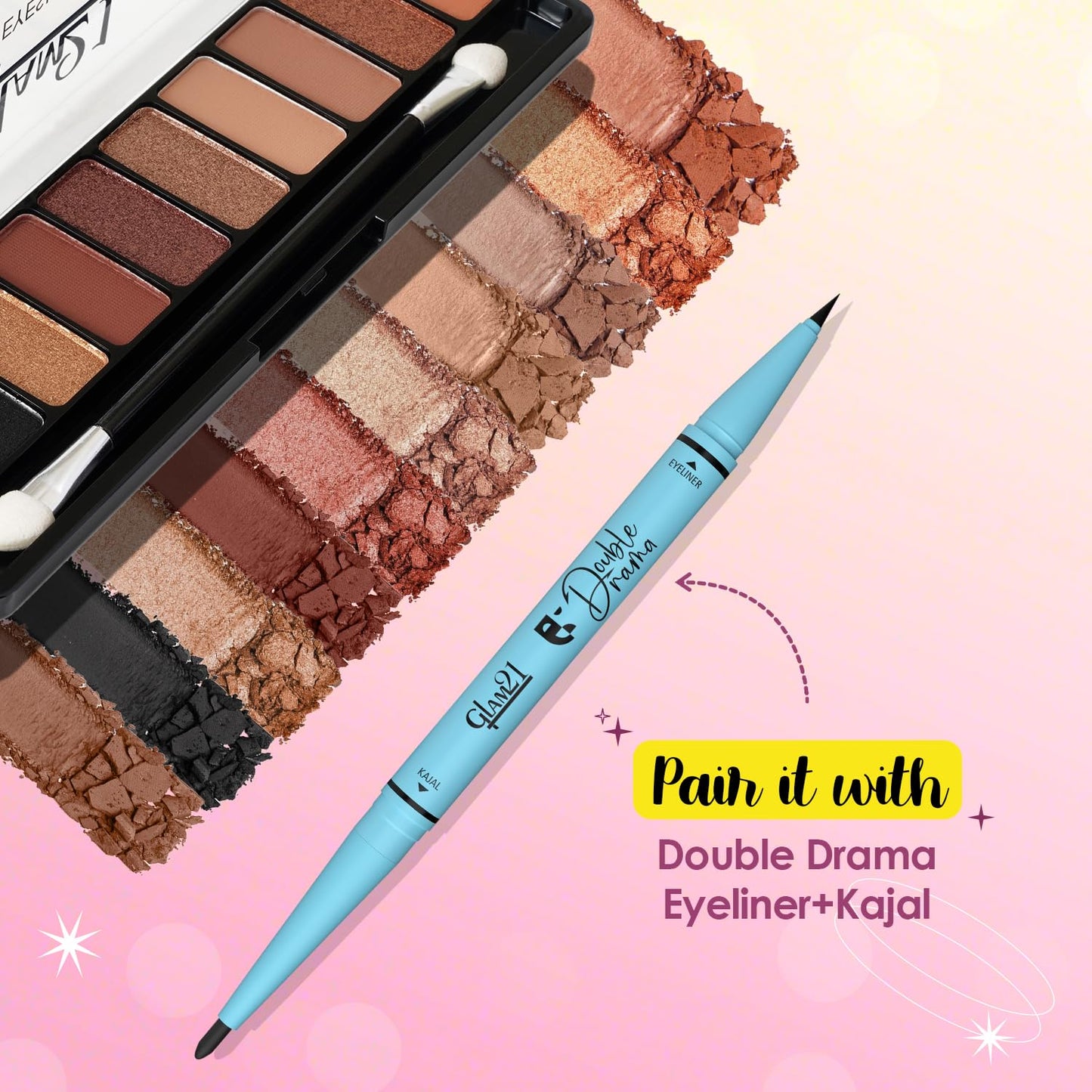 Glam21 Get Smoky 10 Color Eyeshadow Palette Long-Lasting Metallic Finish