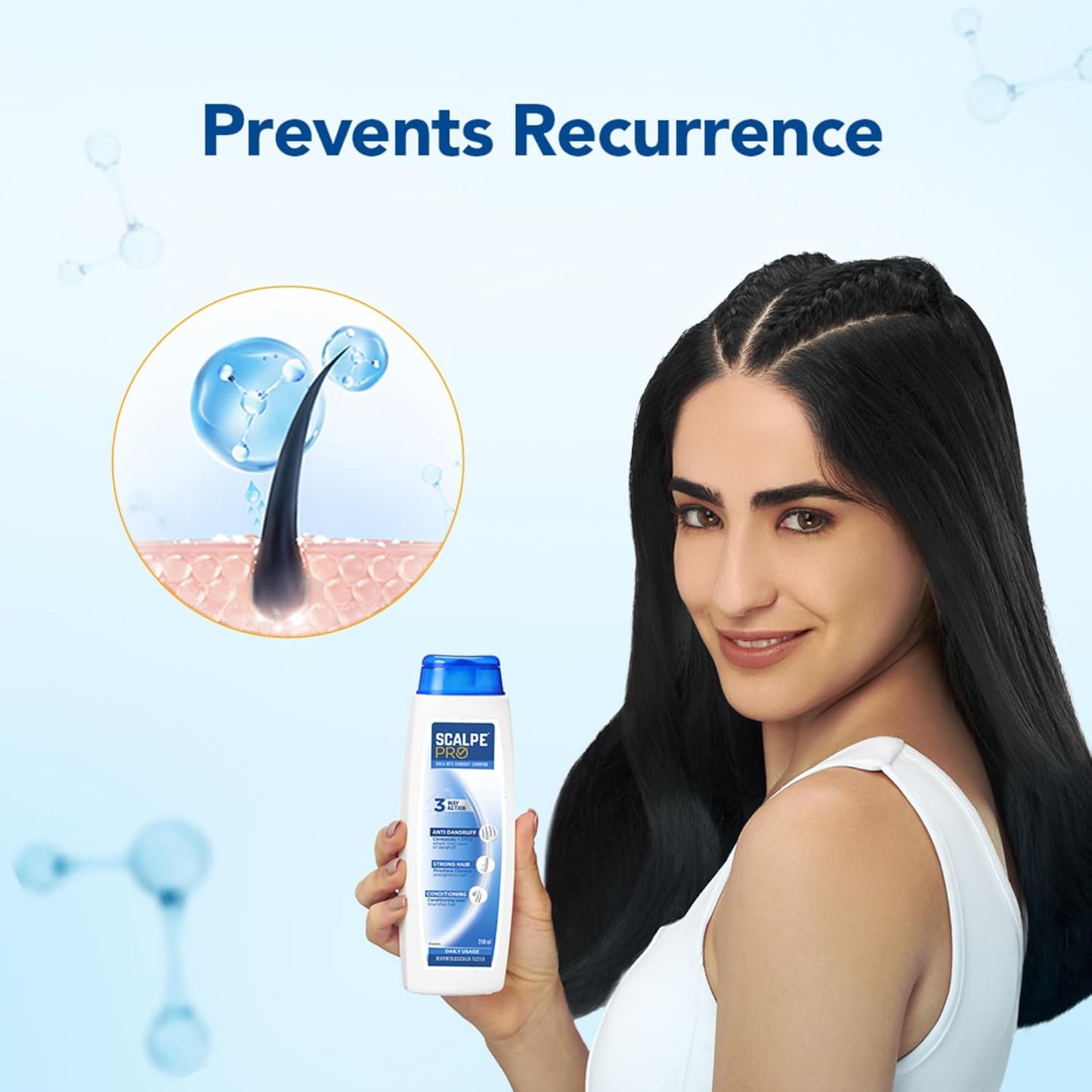 Scalpe Pro Daily Anti-Dandruff Shampoo or Women & Men, 200 Ml