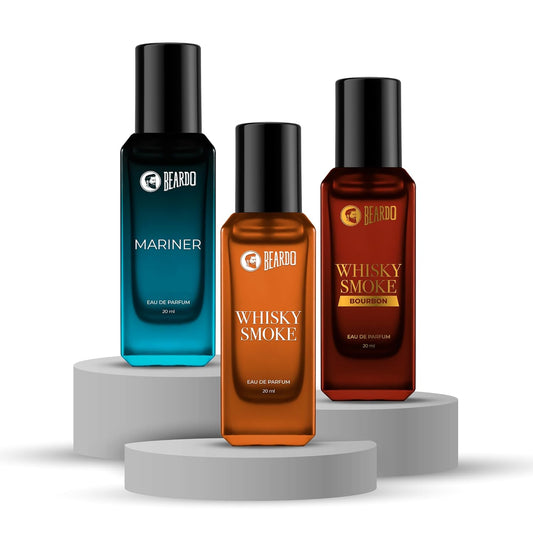 Beardo AquaSmoke Trio Collection- Mariner,Whisky Smoke & Whiskey Smoke Bourbon Perfume for Men v