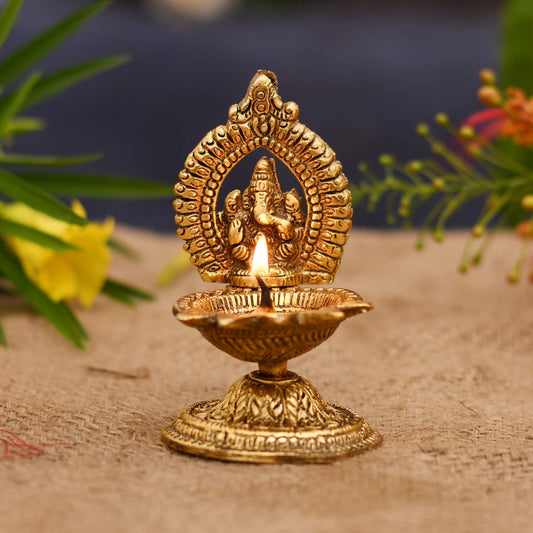Ganesha Diya Oil Lamp - Diwali Diya for Puja Diwali Gift Home Temple Articles Decoration Gifts