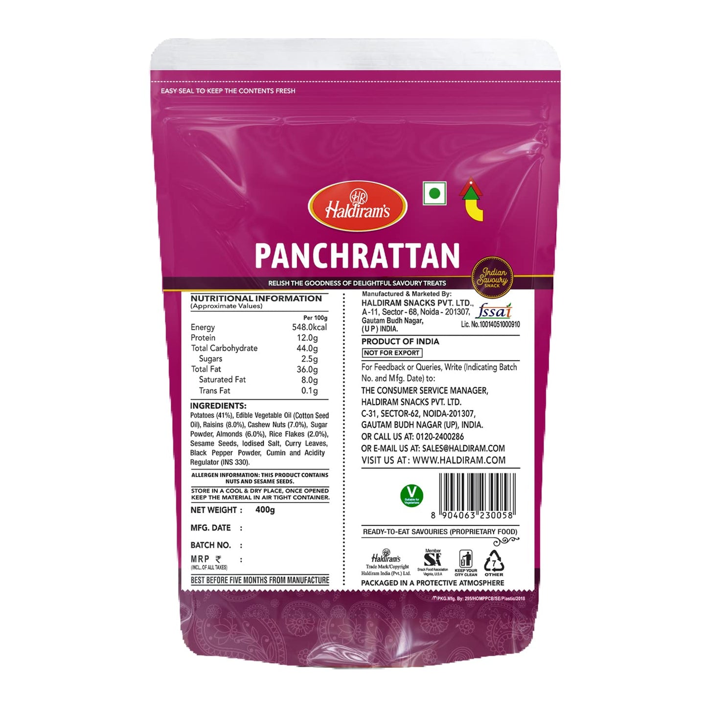 Haldiram's Panchrattan 400g pack of 2