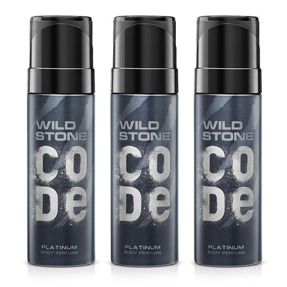 Wild Stone CODE Platinum Body Perfume for Men, Pack of 3 (150ml each)