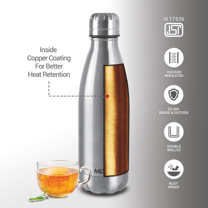 Milton Duo DLX 1000 Thermosteel Water Bottle 1 LTR, 24 Hr Hot and Cold