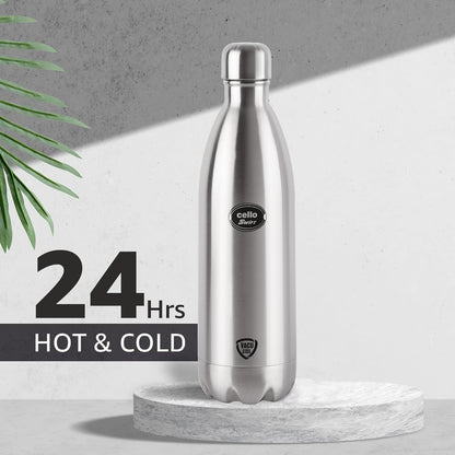 Cello Swift Thermosteel Water Bottle 1000ml, Silver