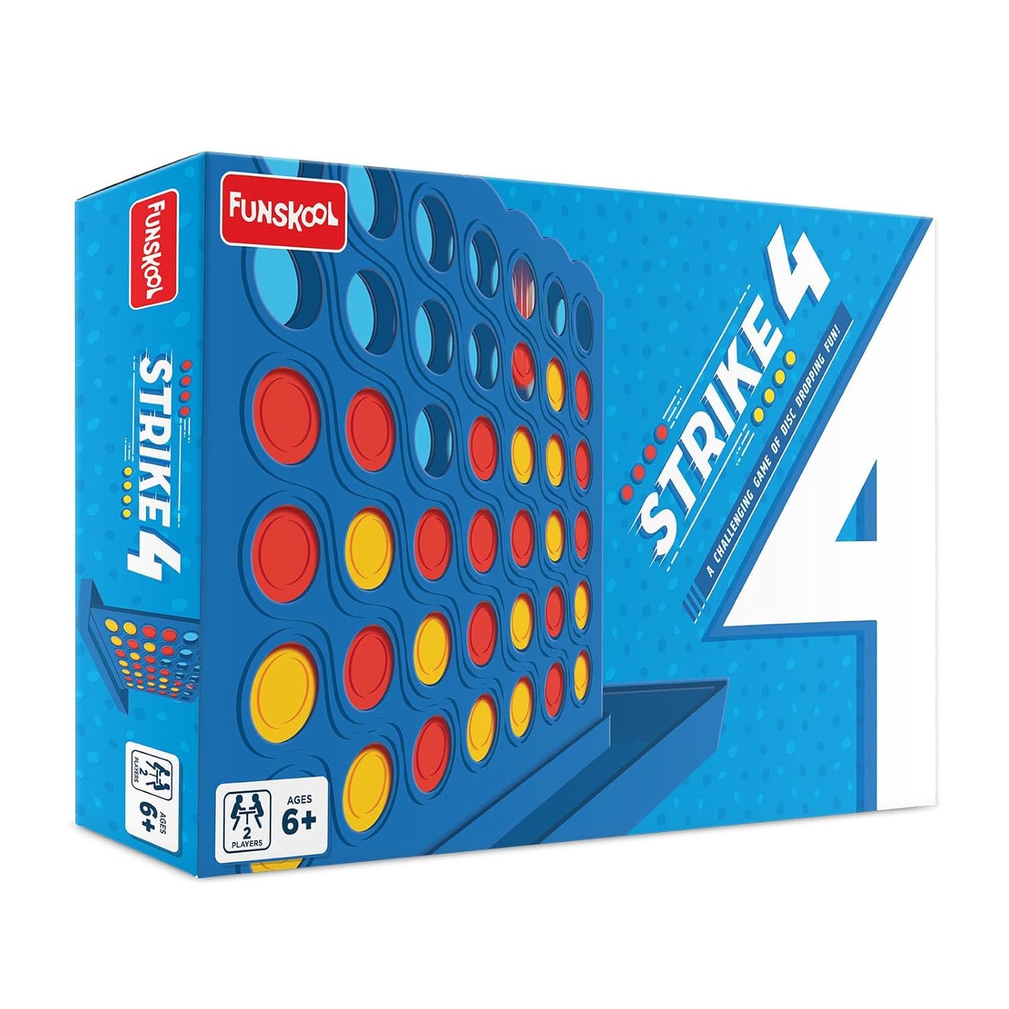 Funskool Strike 4, Classic Disc Dropping Game, Strategy Game, Board Game for Kids, Adults, Families