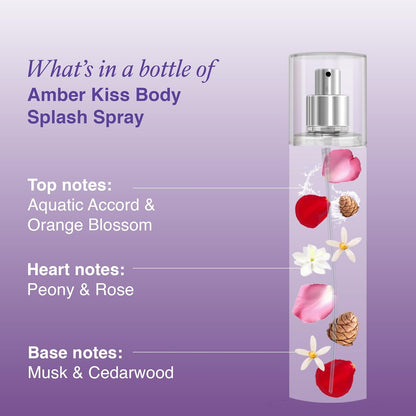 Wottagirl Amber Kiss Body Splash for Women Long Lasting Mist 135ml