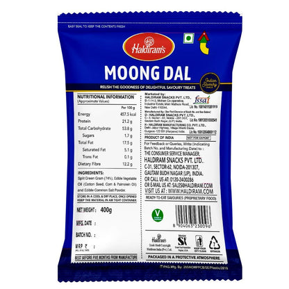 Haldiram's Namkeen Moong Dal 400 gram (pack of 2)