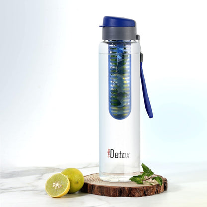 Cello Fruit Infuser Glass Water Bottle 750ml, Blue