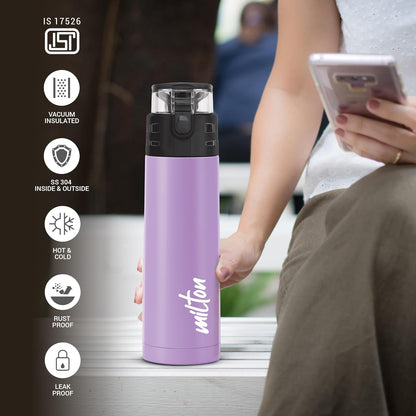 Milton Atlantis 600 Thermosteel Water Bottle 500 ml, 24 Hr Hot and Cold