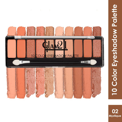 Glam21 Mystique 10 Color Eyeshadow Palette Long-Lasting