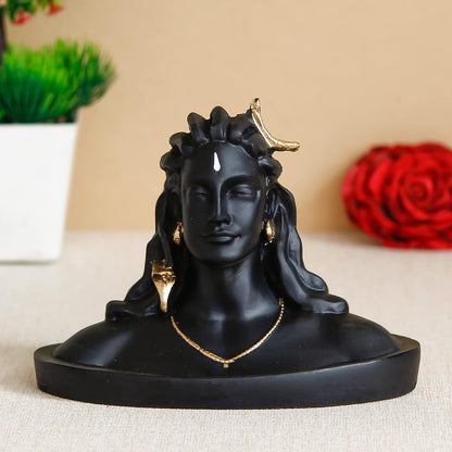 Black Resin Adiyogi Shiva Statue for Car Dashboard