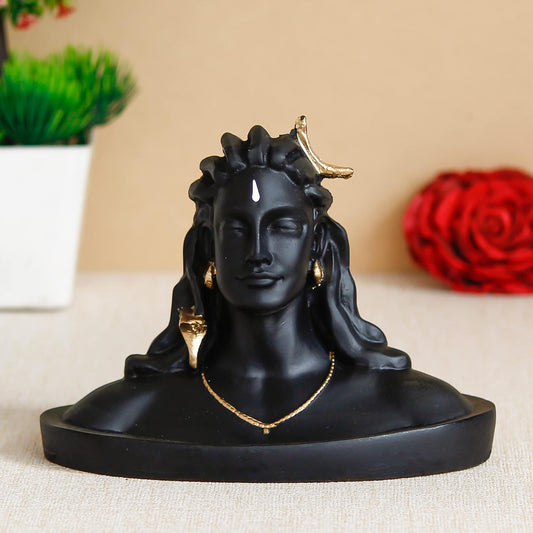Black Resin Adiyogi Shiva Statue for Car Dashboard