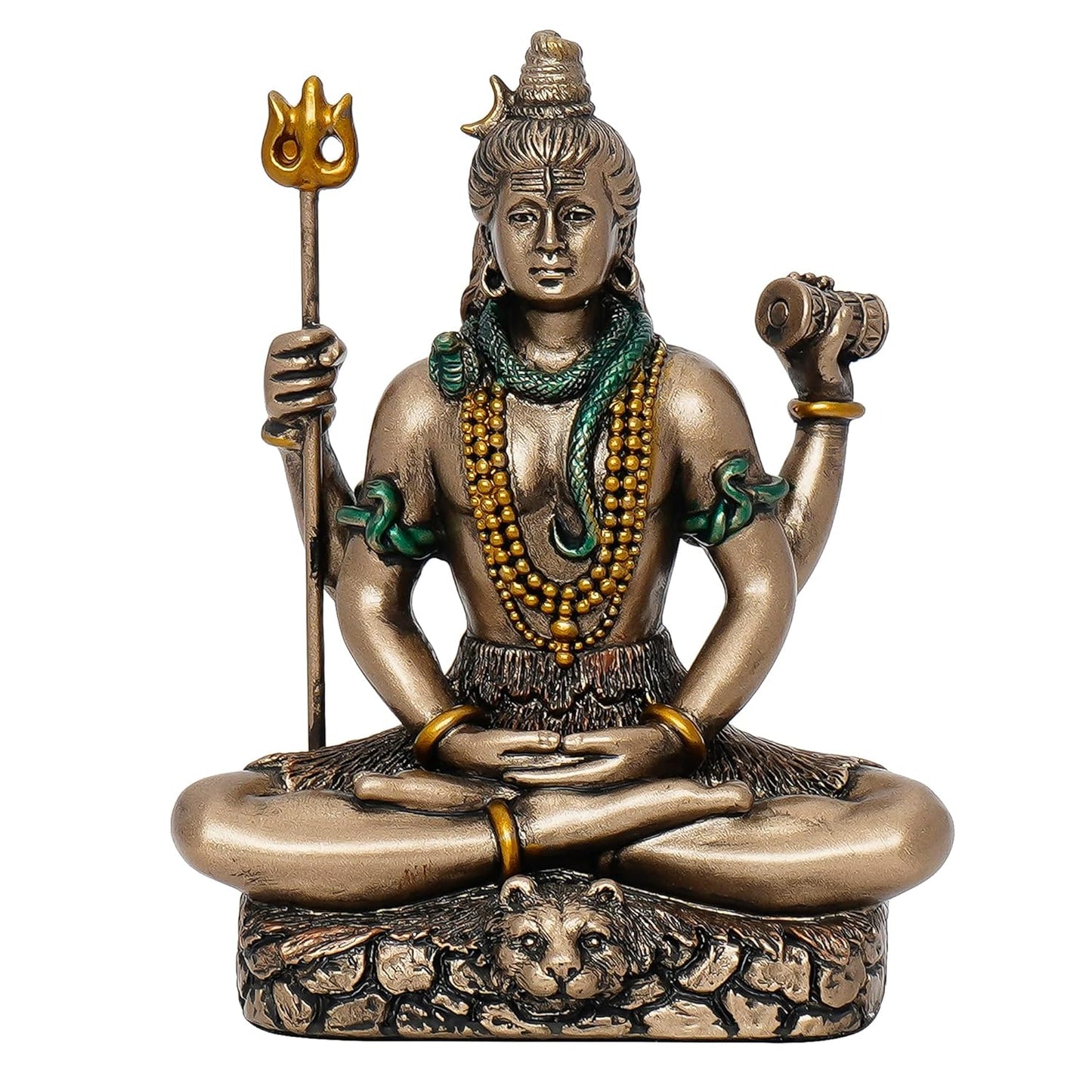 Brown Resin Meditating Lord Shiva Statue | Lord Shiva Idol for Home Decor Pooja