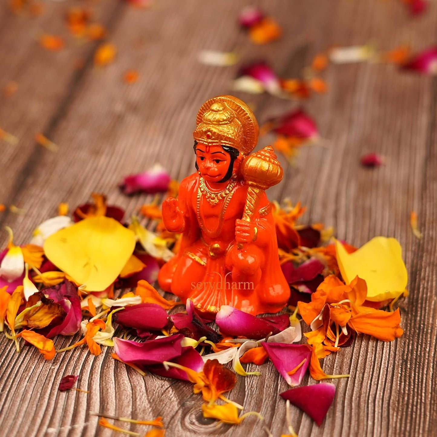 Hanuman Ji Murti Idol Blessing with Gada Sitting Lord Balaji Bajrangbali Sankat Mochan