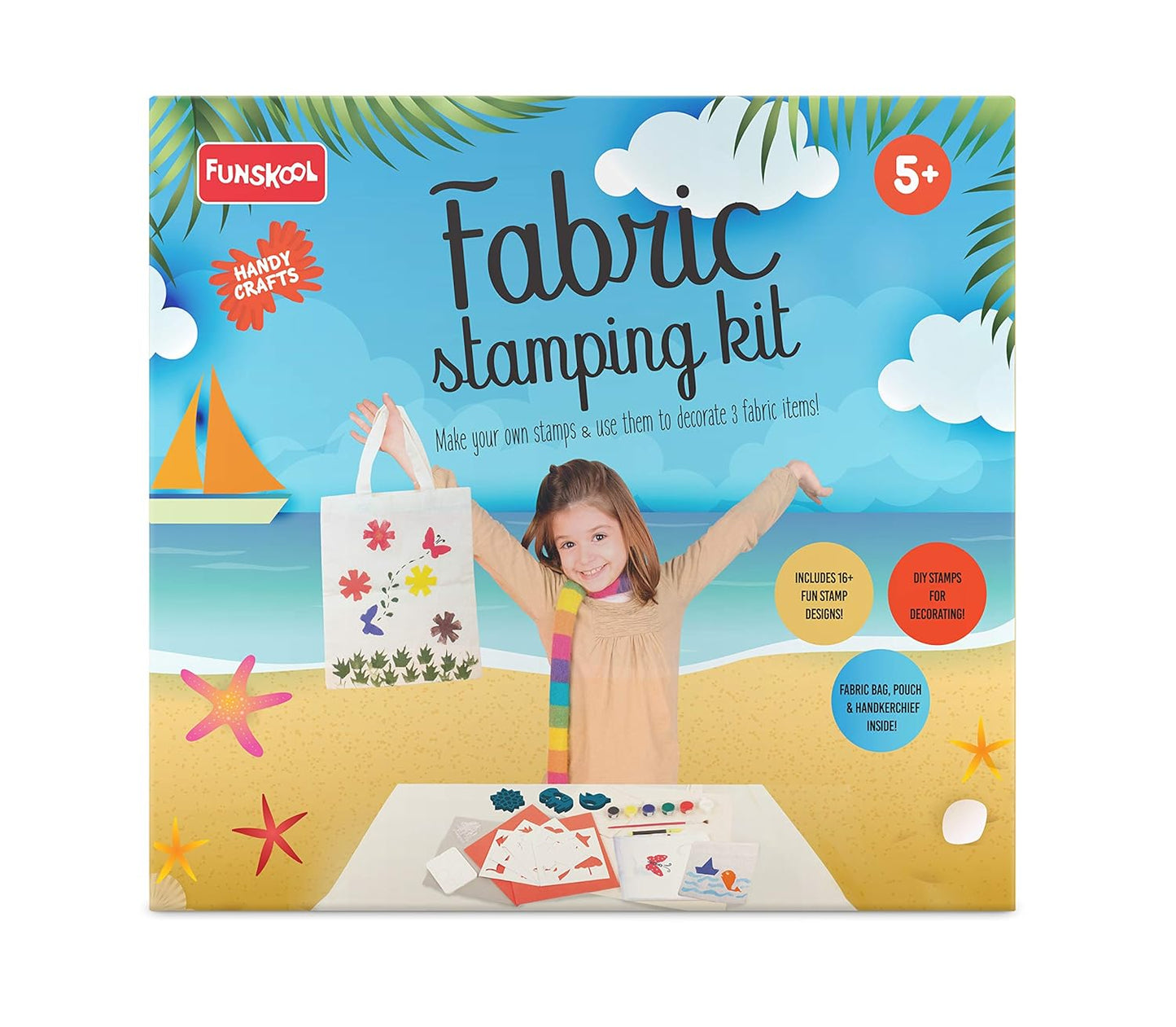 Handycrafts Funskool - DIY Stamping Kit, Block Printing Kit, 5 Years