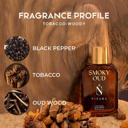 Nisara Smoky Oud Perfume For Men 100 ml EDP Scent Spray for men