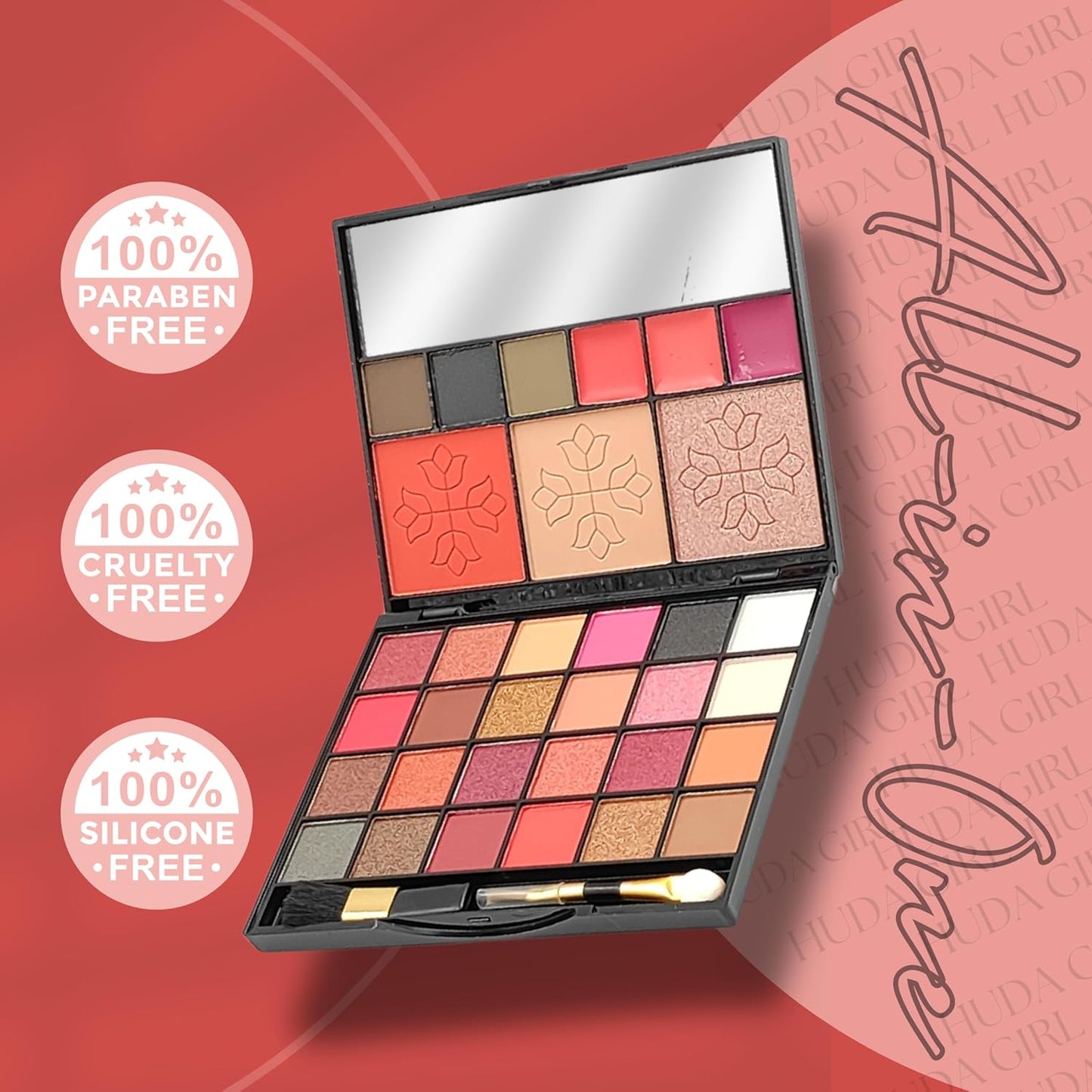 HUDA GIRL All-in-One Makeup Kit with Mirror Blush Contour and Highlighter