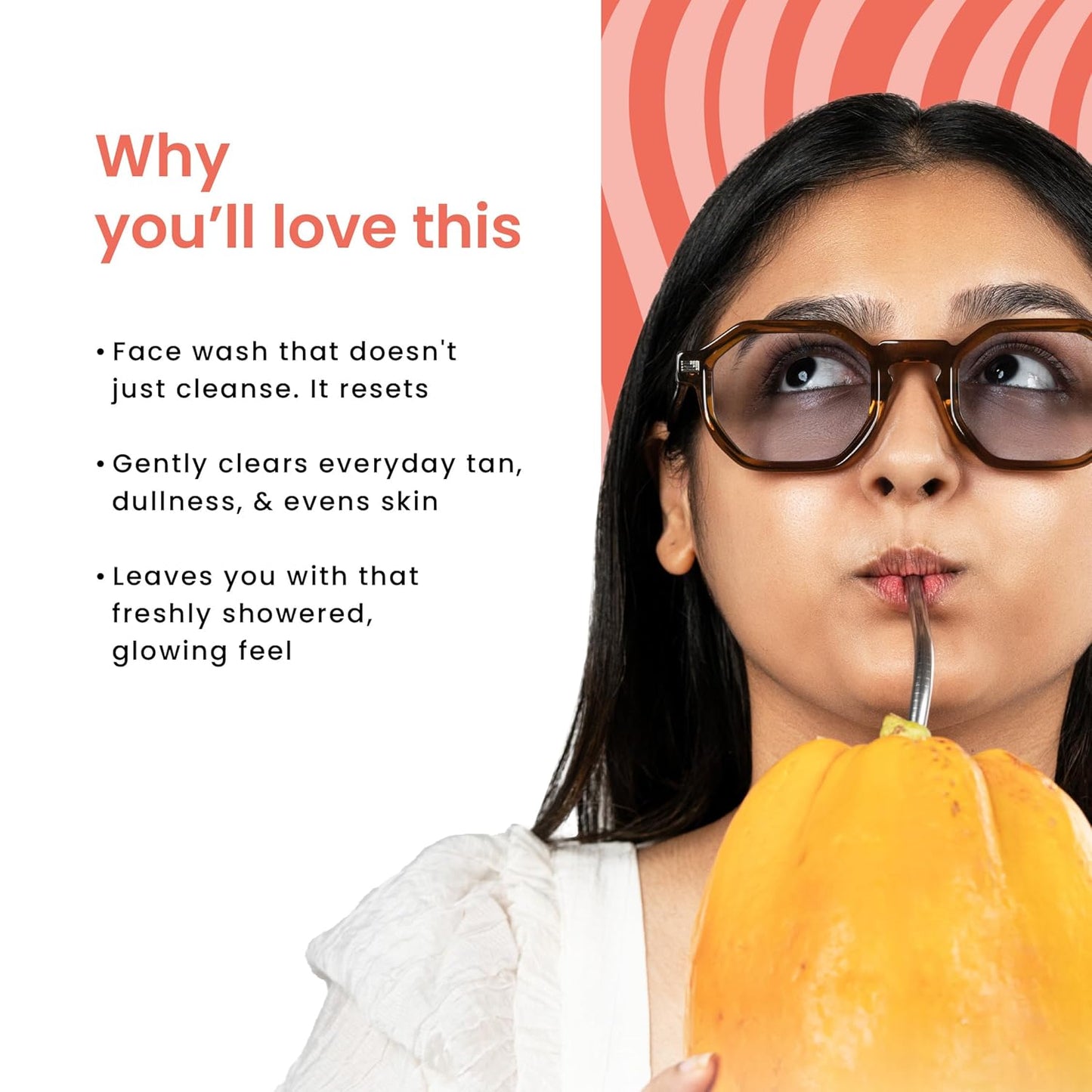 Foxtale Vitamin C Super Glow Face Wash with Papaya enzyme for Men & Women- (2 x 100ml)