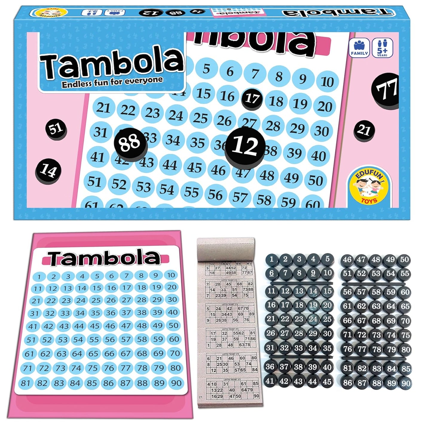 Tambola Game | Classic Housie Party Game for Kids & Adults | Includes 600 Tickets & 90 Number Tokens