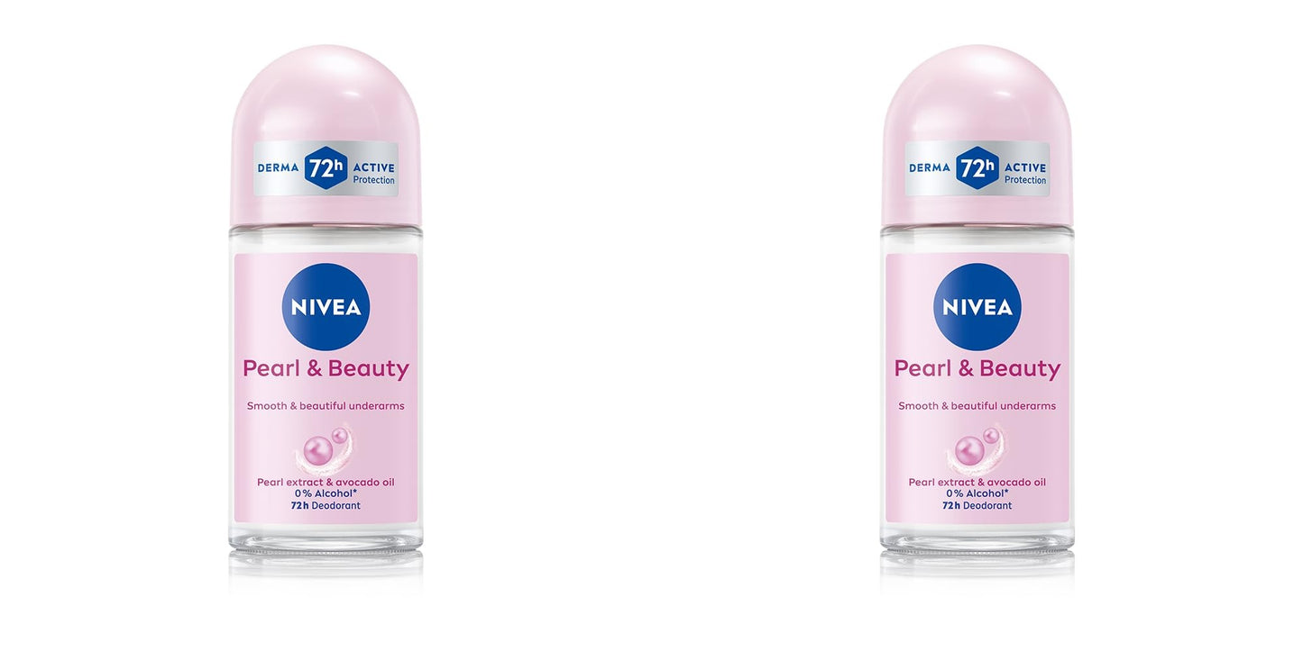 NIVEA Pearl and Beauty 50ml Deo Underarm Roll On For Women ( Pack of 2 )