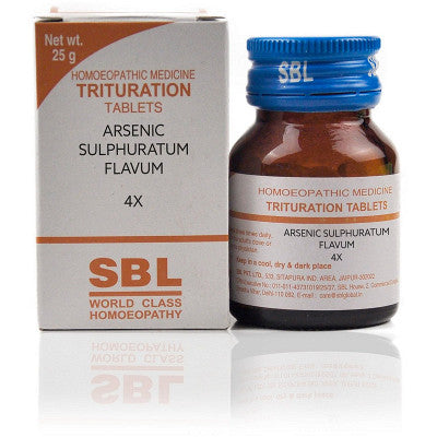 SBL Trituration Arsenic Sulphuratum Flavum 4X (25g) Tablets