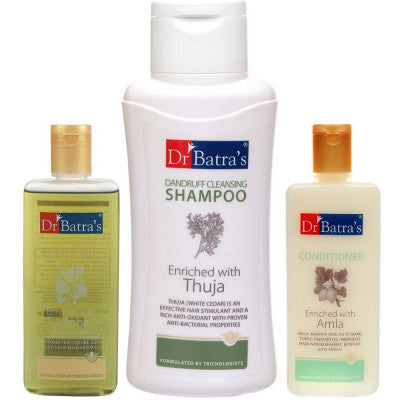Dr Batras Dandruff Cleansing Shampoo, Hair Oil & Conditioner Combo (1Pack)