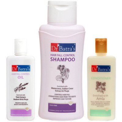 Dr Batras Hair Fall Control Shampoo, Oil & Conditioner Combo (1Pack)