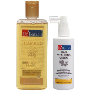 Dr Batras Henna Shampoo & Hair Vitalizing Serum Combo (1Pack)