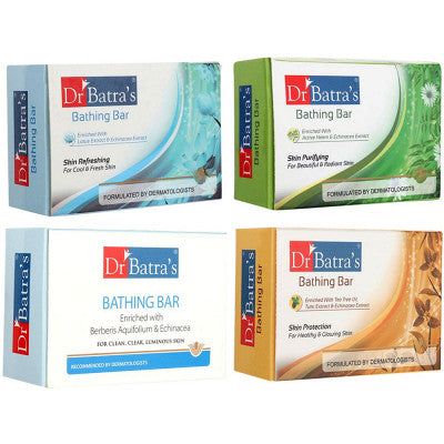 Dr Batras Skin Refreshing Bathing Bar, Purifying Bathing Bar, Protection Bathing Bar & Bathing Bar Combo (1Pack)
