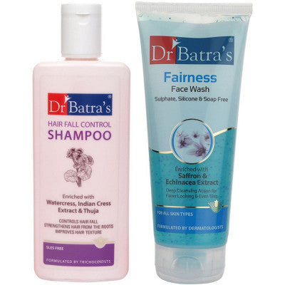 Dr Batras Hair Fall Control Shampoo & Fairness Facewash Combo (1Pack)