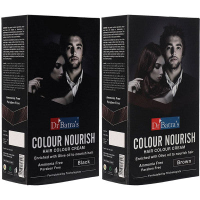 Dr Batras Nourish Hair Colour Cream Black & Brown Combo (1Pack)