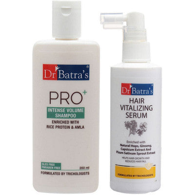 Dr Batras Hair Vitalizing Serum & Pro Plus Intense Volume Shampoo Combo (1Pack)