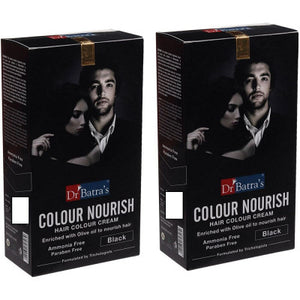 Dr Batras Nourish Hair Colour Cream Black (120g, Pack of 2)